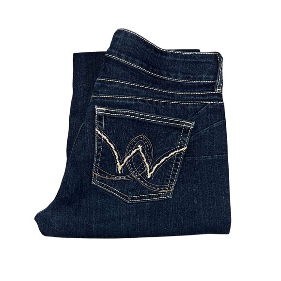 Wrangler Denim - Wrangler Bootcut Juniors Plus Size Womens Jeans 13 14 34 Dark Wash Pockets Logo